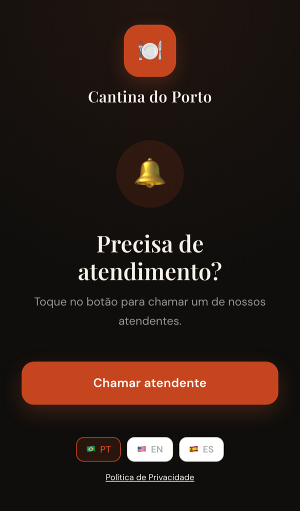 Tela do cliente